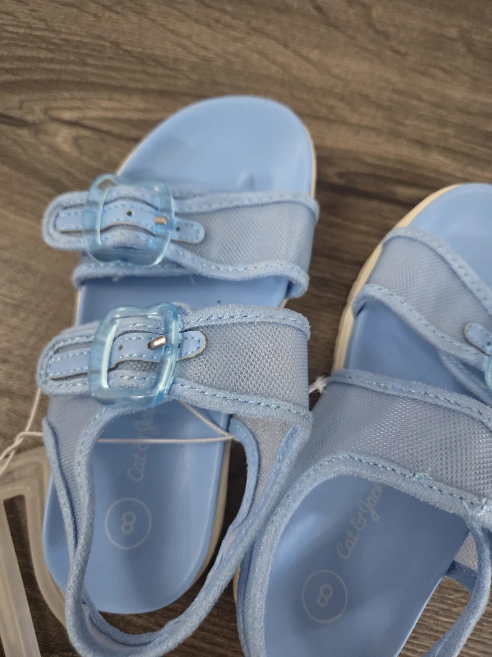 Cat & Jack Light Blue Double-Strap Kids Sandals Size 8 NWT